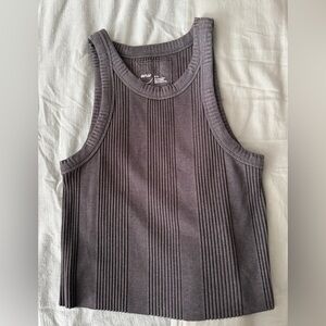 Aerie Gray Ribbed Tank Top